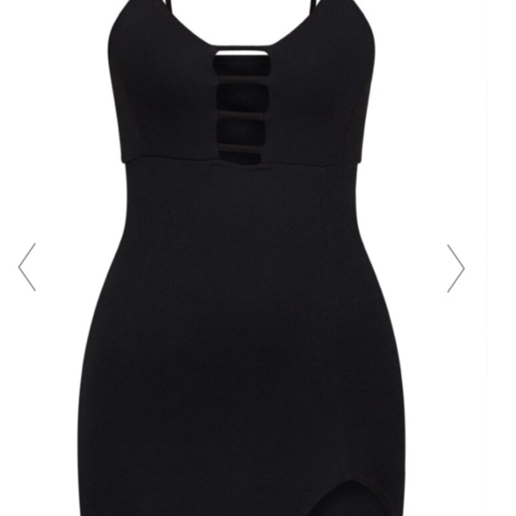 Black Strappy Split Dress - Picture 5 of 5